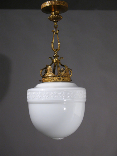 Very Large Opaline Glass Pendant